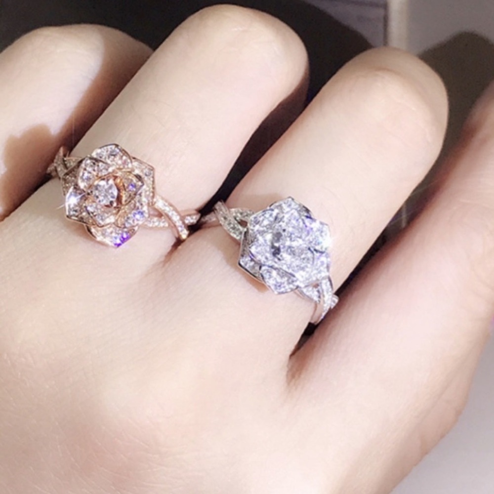 💍NEW 925 STERLING SILVER DIAMOND HALO RING💍 - Picture 7 of 7